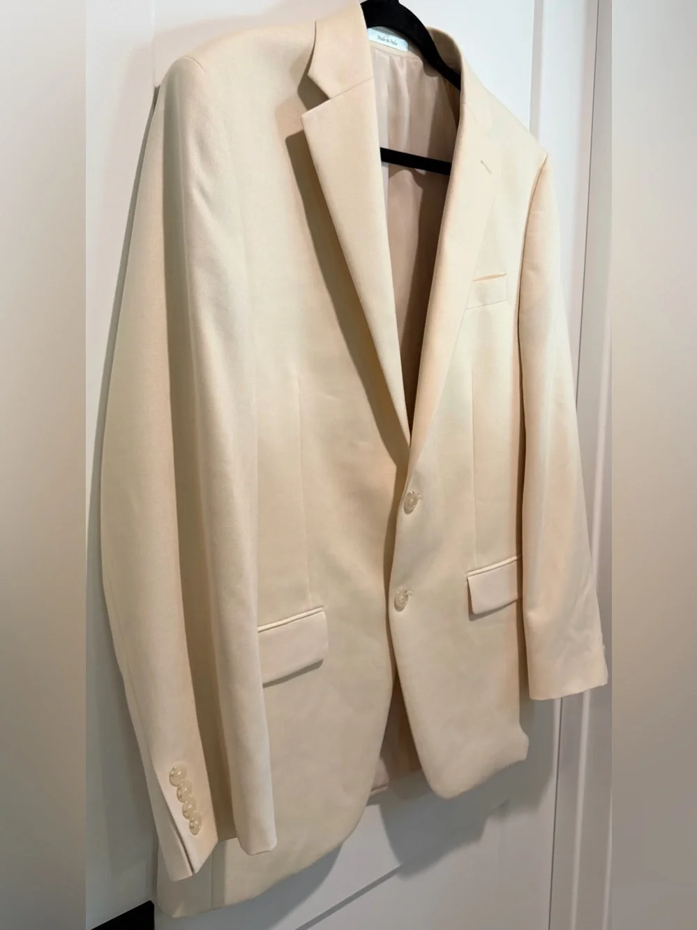 Lauren Ralph Lauren Mens 40R Ivory Silk Wool Blazer Sport Coat